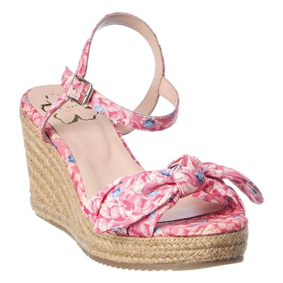 NEW Ted Baker Coral Floral New Romance Bryah Wedge Espadrille Sandal 39 - Picture 1 of 10